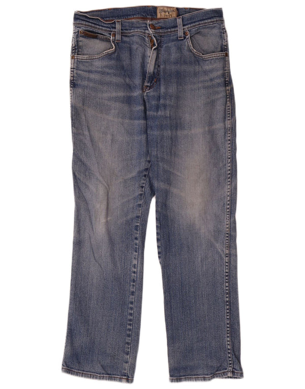 Wrangler Masculino Texas Stretch Straight Jeans W34 L30 Azul Algodão
