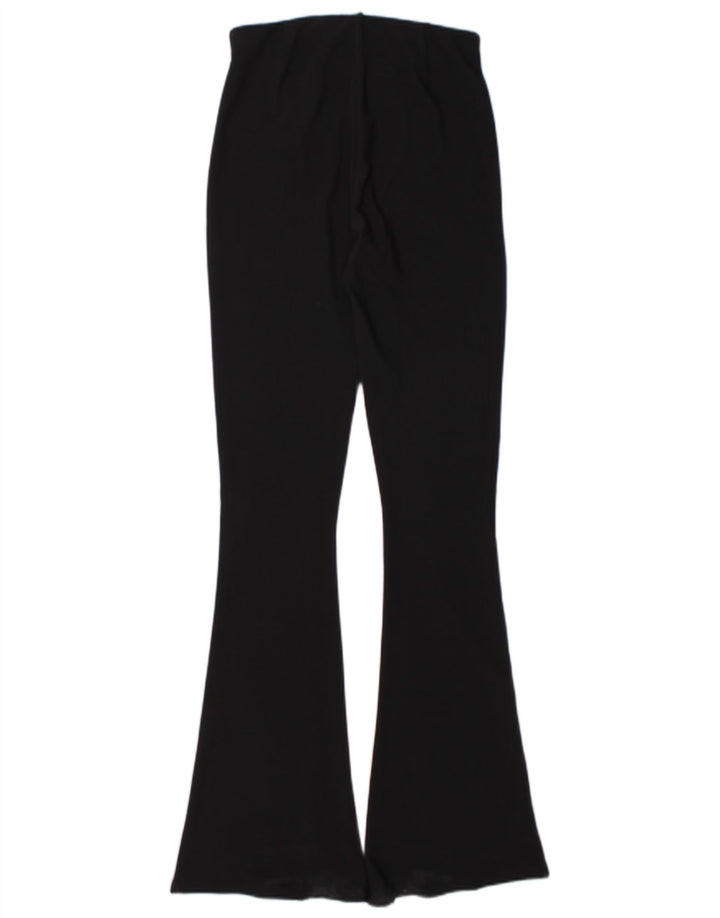 Zara Womens Flare Leggings UK 14 Médio Preto Poliéster