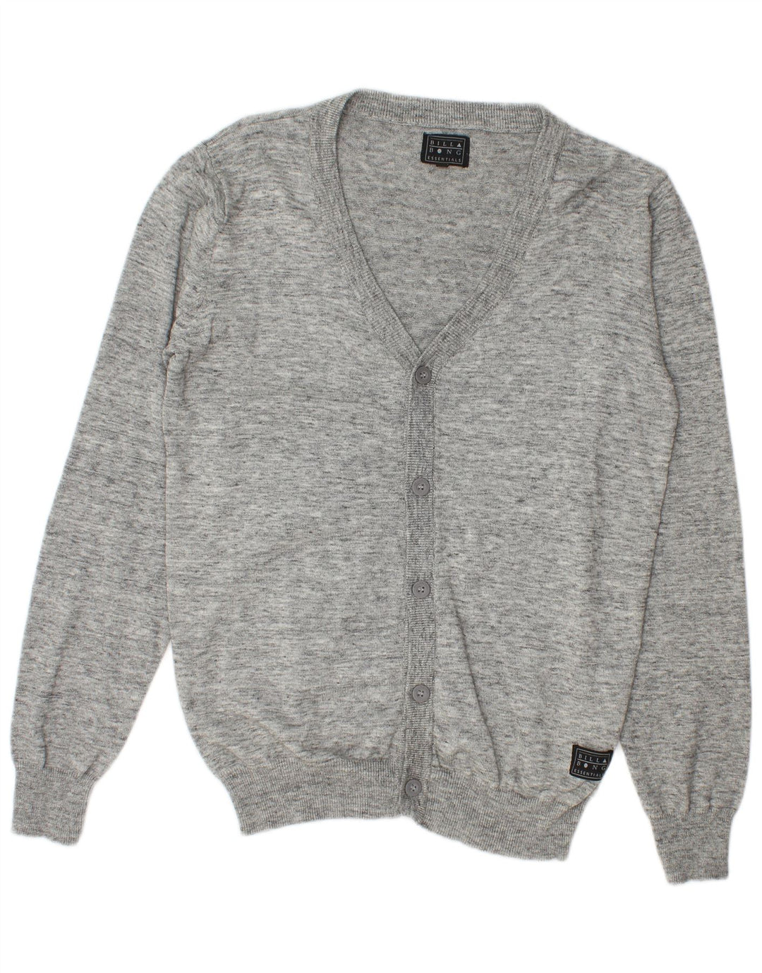 Suéter cardigã masculino Billabong algodão manchado cinza médio