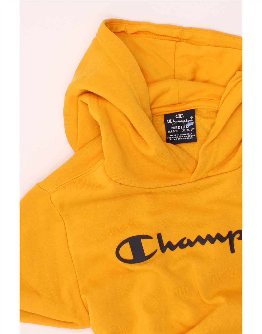 Jumper com capuz gráfico Champion Boys 9-10 anos amarelo médio