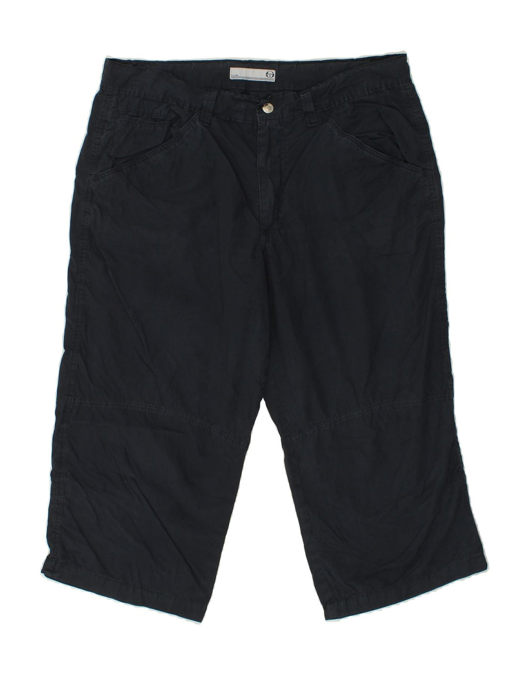 SERGIO TACCHINI Mens Straight Capri Trousers W38 L21 Navy Blue Cotton Vintage Sergio Tacchini and Second-Hand Sergio Tacchini from Messina Hembry 