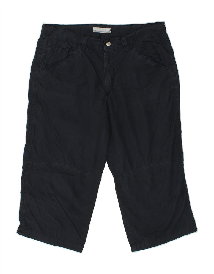 SERGIO TACCHINI Mens Straight Capri Trousers W38 L21 Navy Blue Cotton Vintage Sergio Tacchini and Second-Hand Sergio Tacchini from Messina Hembry 