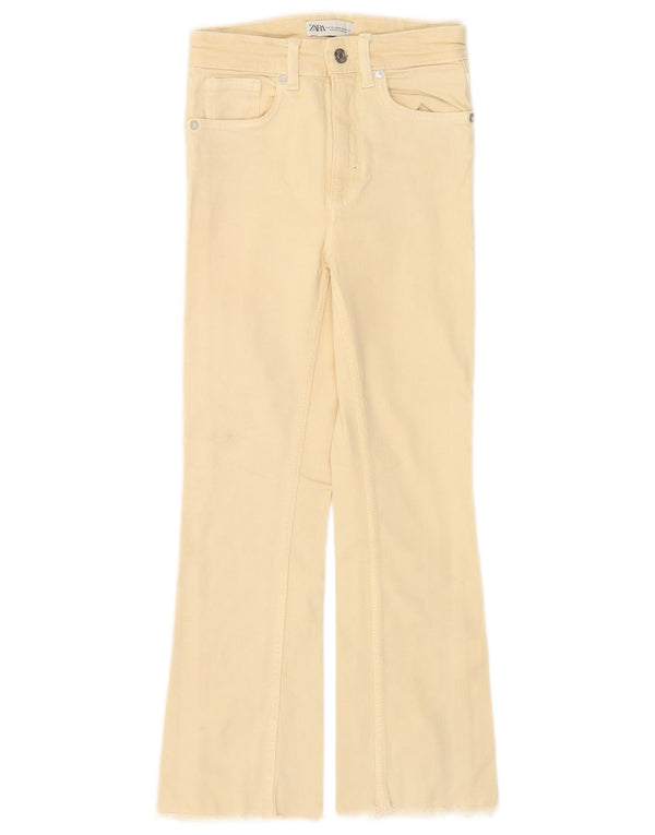 Calça jeans feminina Zara Bootcut EU 34 2XS W24 L24 Bege