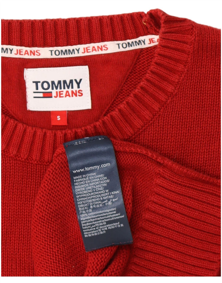 Suéter masculino Tommy Hilfiger com gola redonda, pequeno algodão vermelho
