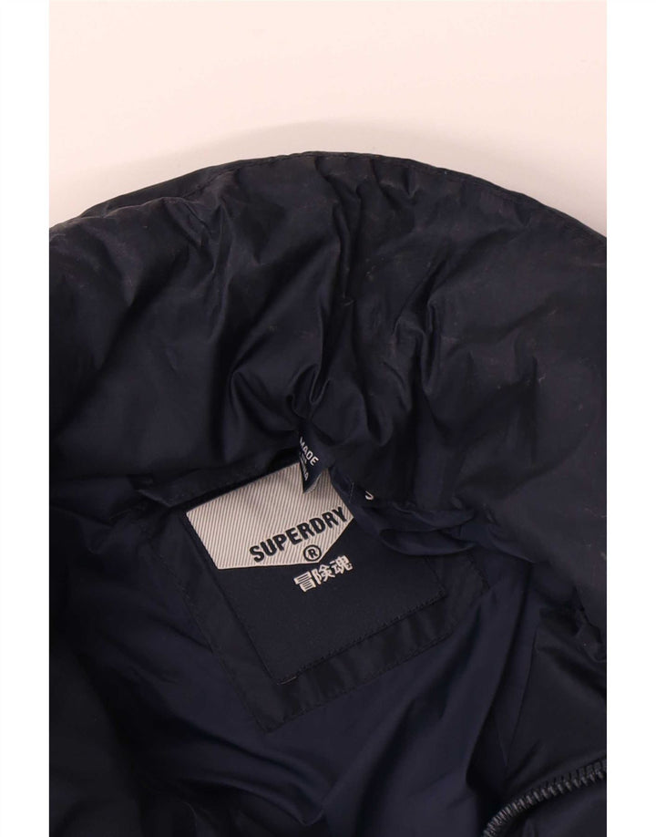 Jaqueta acolchoada masculina Superdry UK 36 poliéster colorblock azul marinho pequeno
