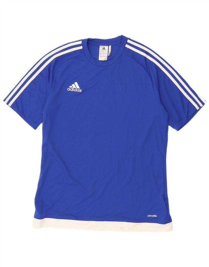 Camiseta Adidas Masculina Climalite Top Médio Azul Colourblock Poliéster