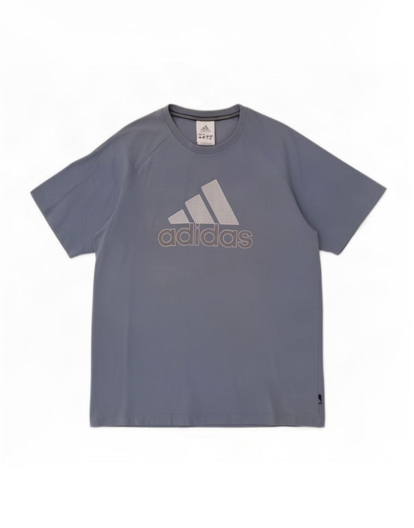 Adidas Mens Graphic T-Shirt Top Médio Algodão Azul