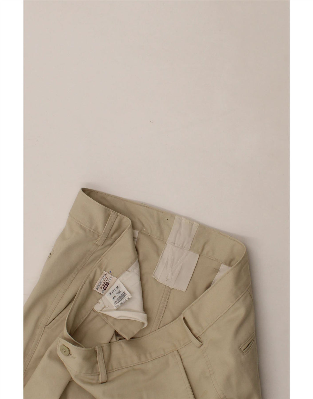 RIFLE Mens Straight Chino Trousers W40 L31 Beige Cotton Vintage Rifle and Second-Hand Rifle from Messina Hembry 