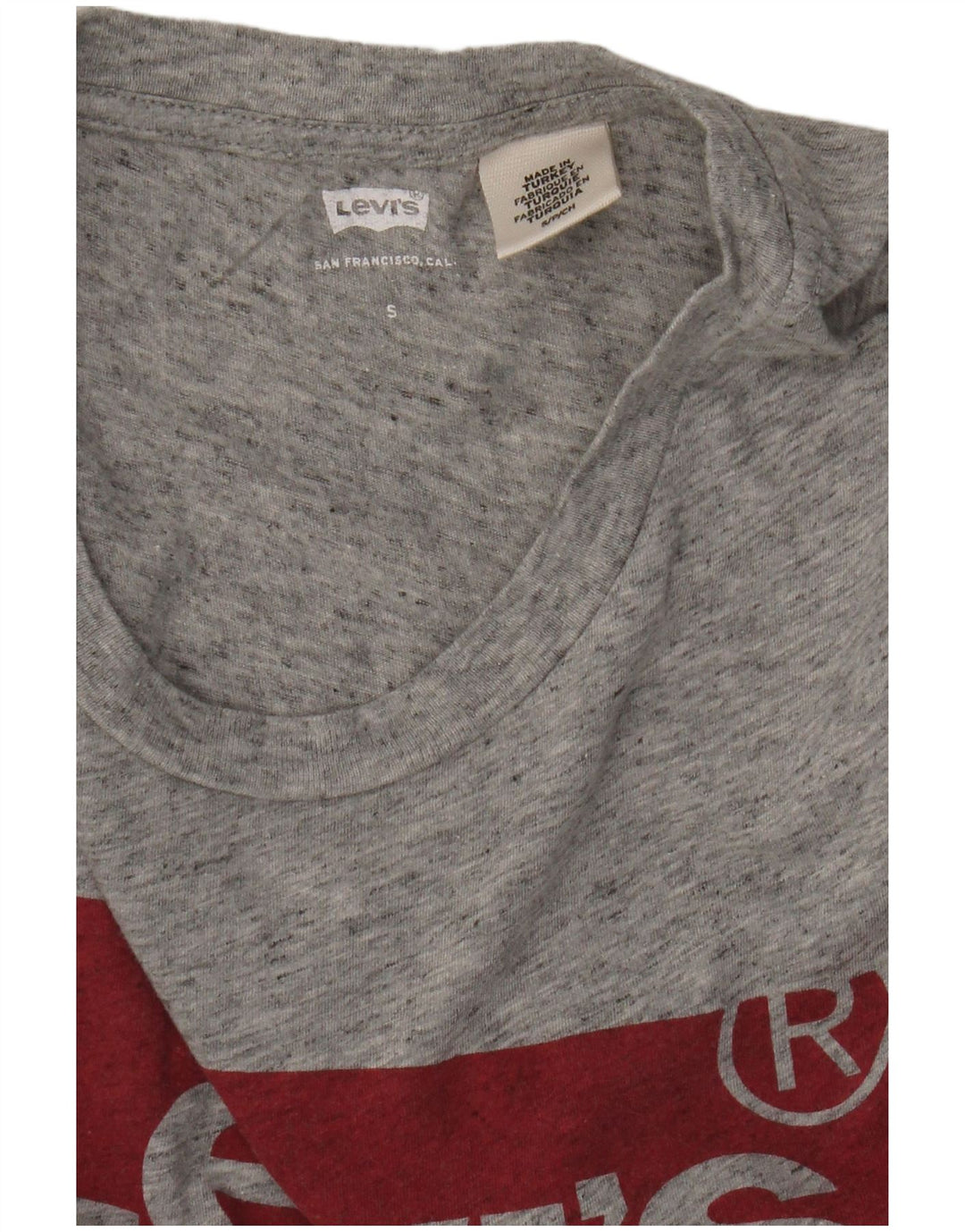 Camiseta feminina gráfica Levi's UK 10 pequena cinza manchada