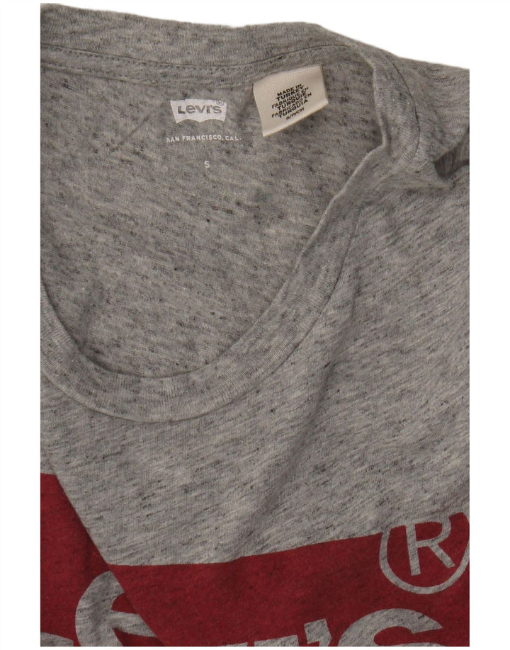 Camiseta feminina gráfica Levi's UK 10 pequena cinza manchada