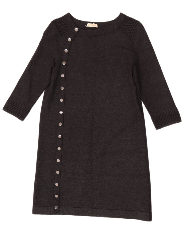 Vestido jumper feminino de manga 3/4 Phase Eight Reino Unido 10 pequeno preto viscose