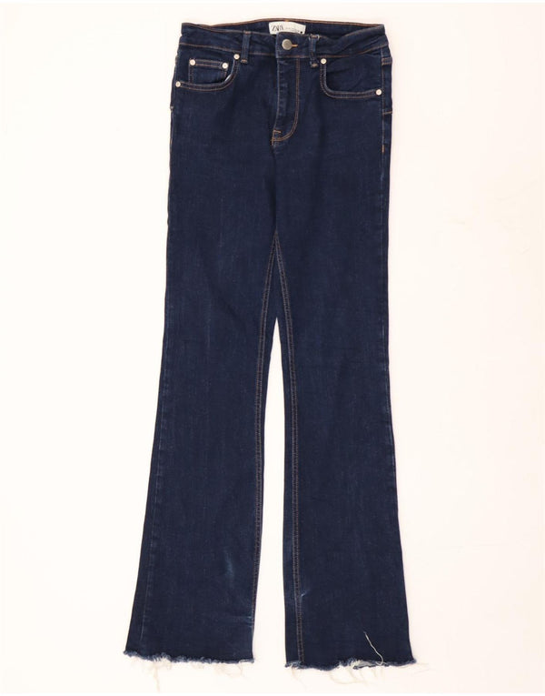 Zara Jeans feminino queimado EU 38 pequeno W28 L33 azul algodão
