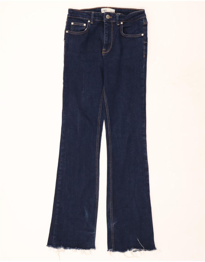 Zara Jeans feminino queimado EU 38 pequeno W28 L33 azul algodão