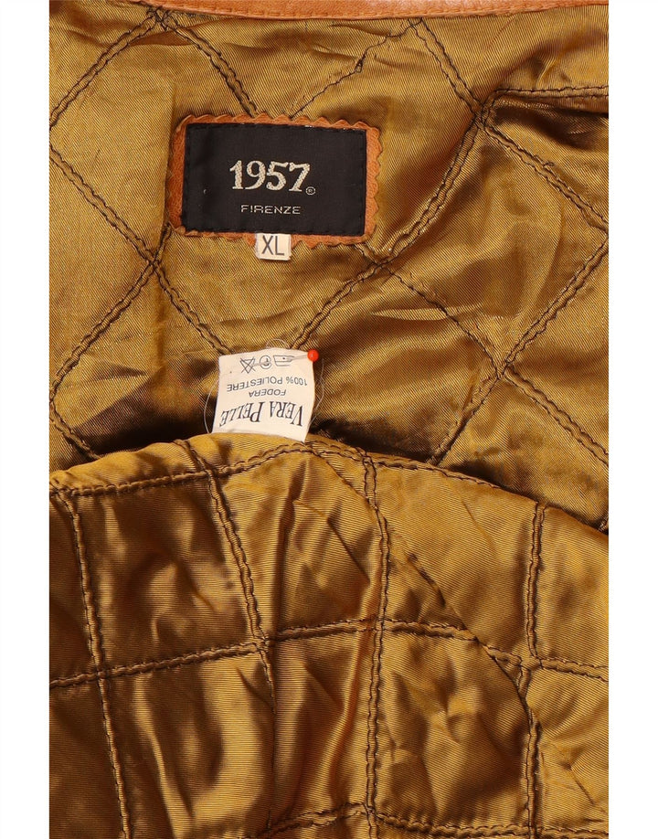 Jaqueta de couro masculina vintage UK 42 XL couro marrom