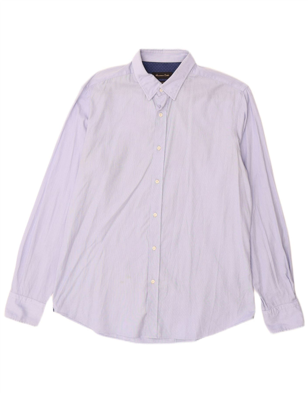 Camisa masculina Massimo Dutti grande algodão azul