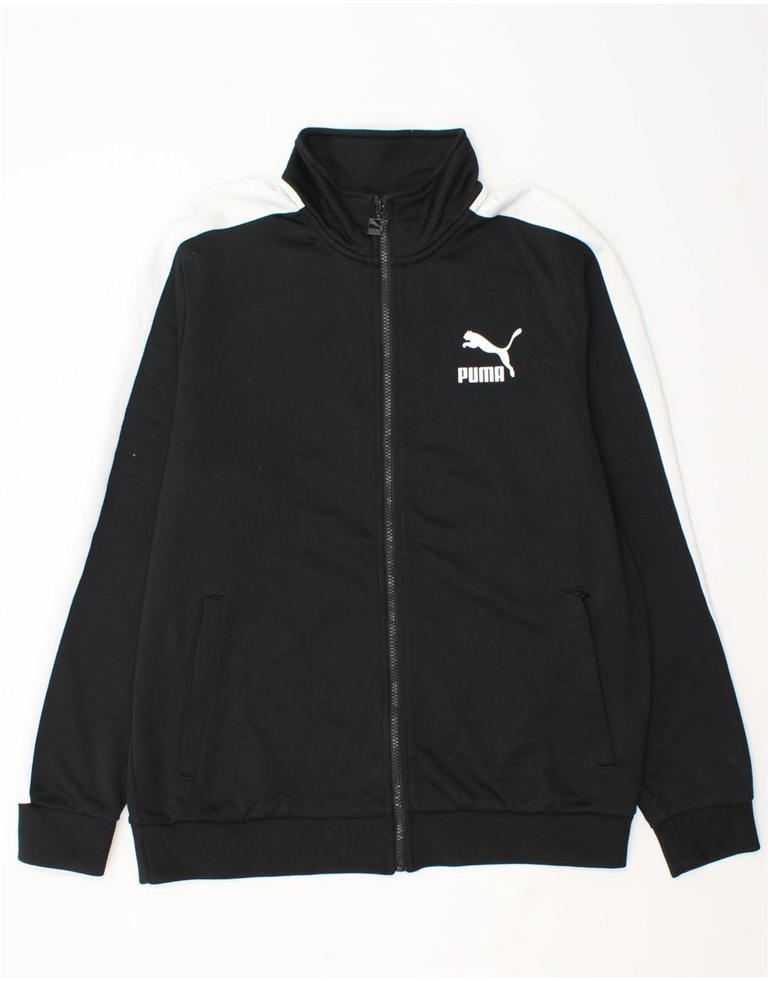 Puma Mens Treino Top Jaqueta Grande Poliéster Colorblock Preto