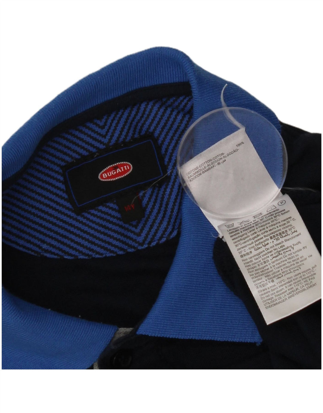 Polo Bugatti Meninos 13-14 Anos Azul Marinho Algodão