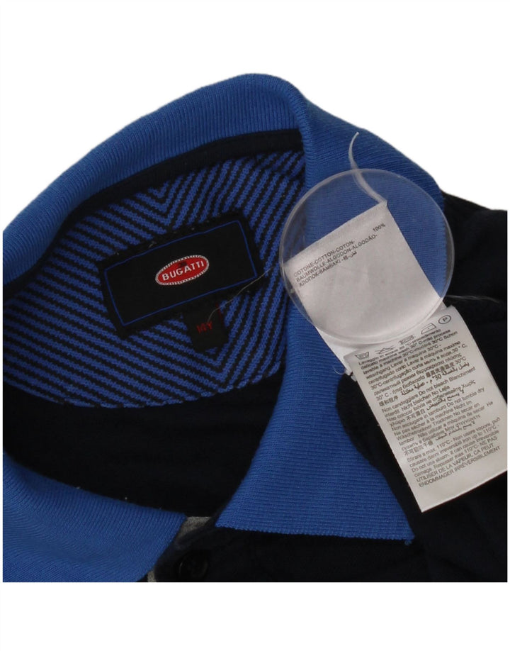Polo Bugatti Meninos 13-14 Anos Azul Marinho Algodão