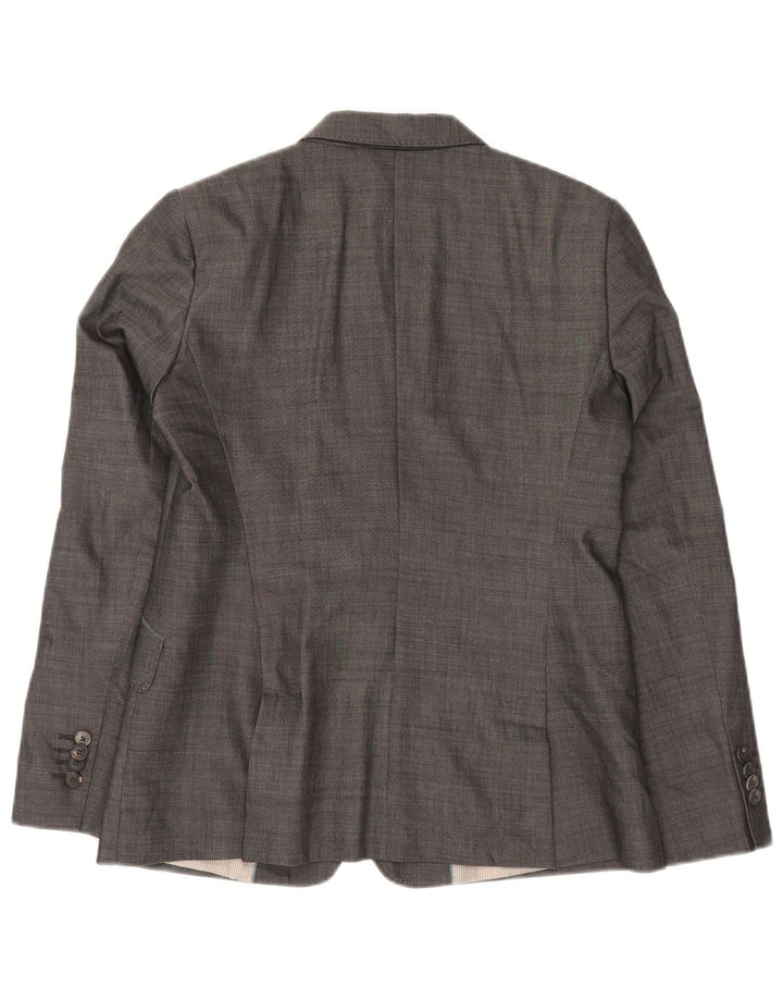 Jaqueta blazer feminina Massimo Dutti com 2 botões UE 42 grande algodão cinza