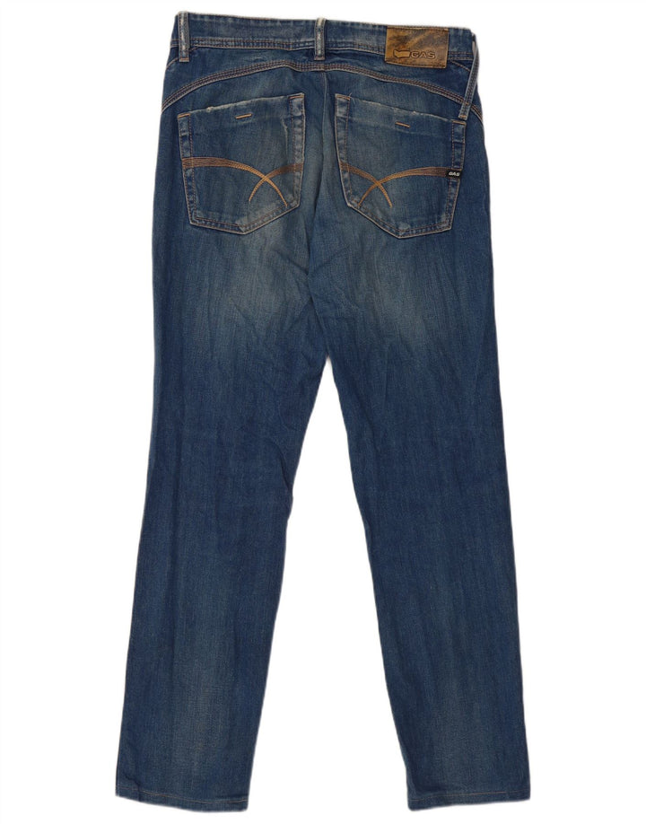 GAS Jeans Slim Feminino W32 L29 Azul Algodão