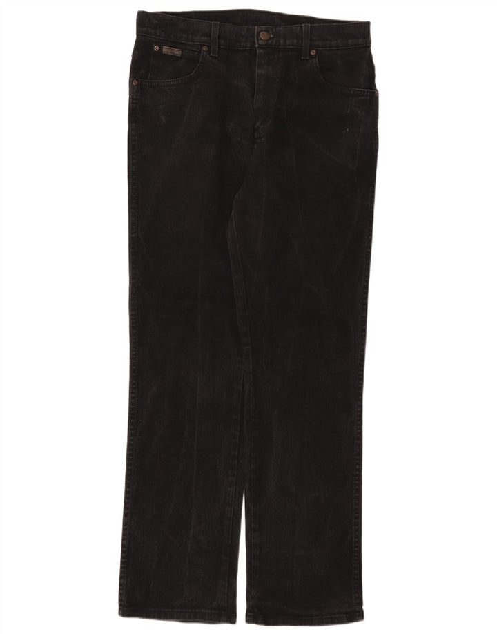 Wrangler Masculino Texas Stretch Straight Jeans W33 L32 Algodão Preto