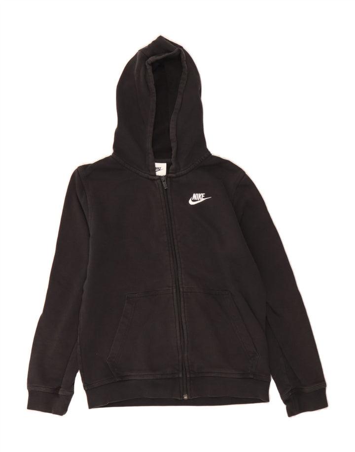 NIKE Boys Zip Hoodie Sweater 12-13 Years Large  Black Cotton Vintage Nike and Second-Hand Nike from Messina Hembry 