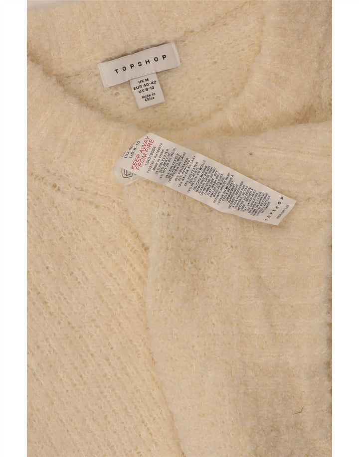 Topshop feminino colete regata UK 14 poliéster bege médio