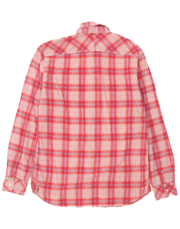 Camisa masculina Diesel médio xadrez vermelho algodão