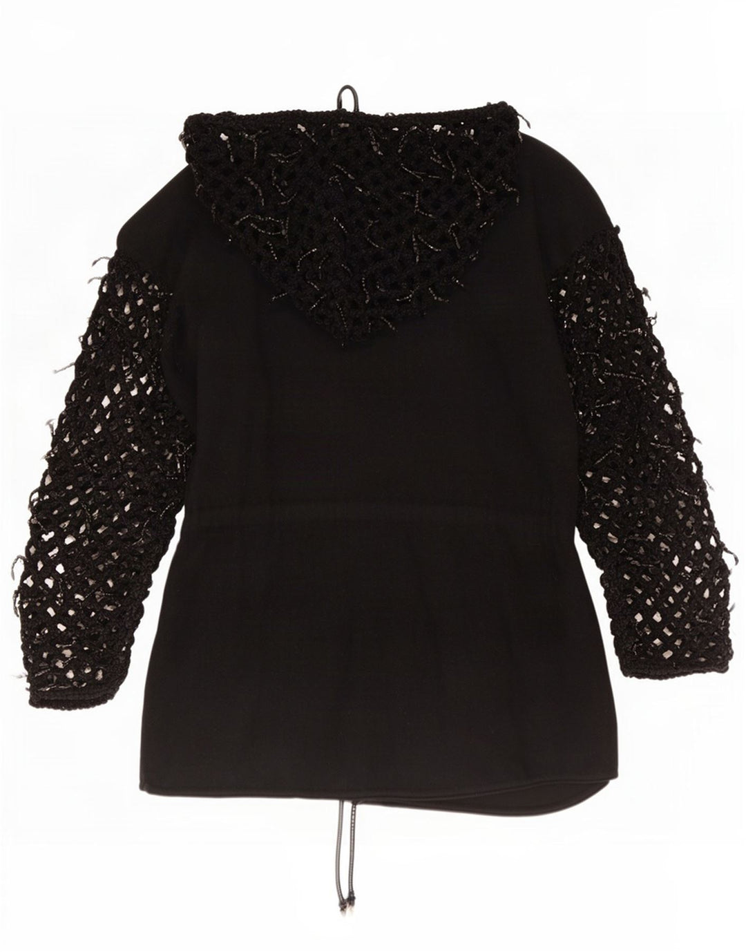 Di Bari Cardigã feminino oversized com capuz e palangre UE 40 médio preto