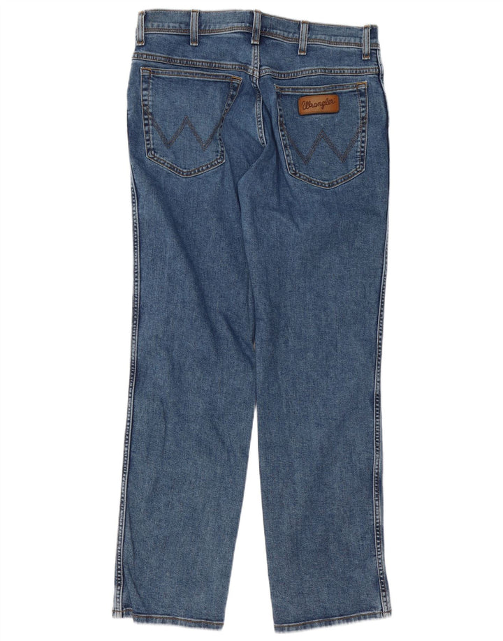 Wrangler Masculino Texas Straight Jeans W34 L32 Azul Algodão
