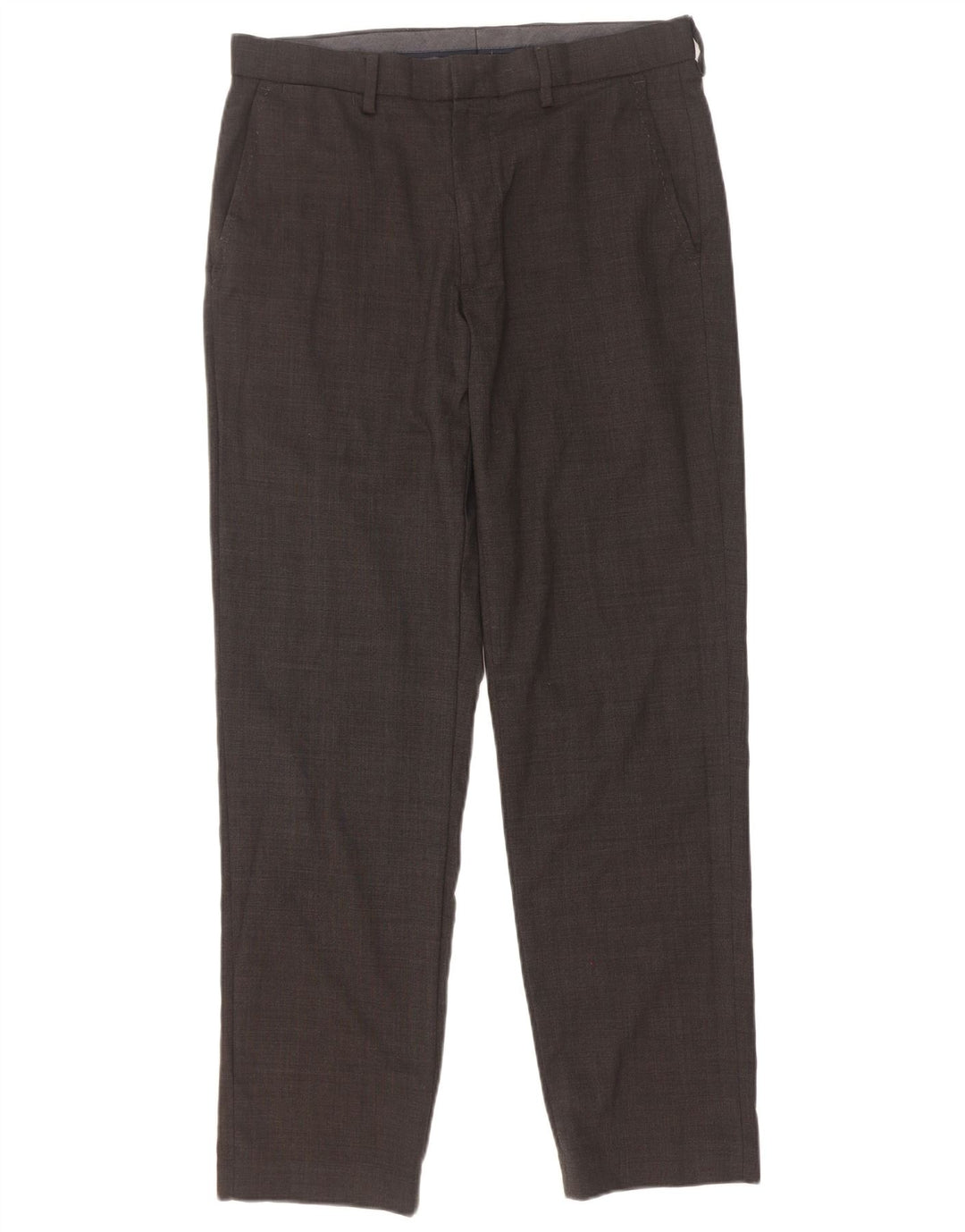 Calça masculina de ajuste regular Marks & Spencer W32 L31 lã cinza
