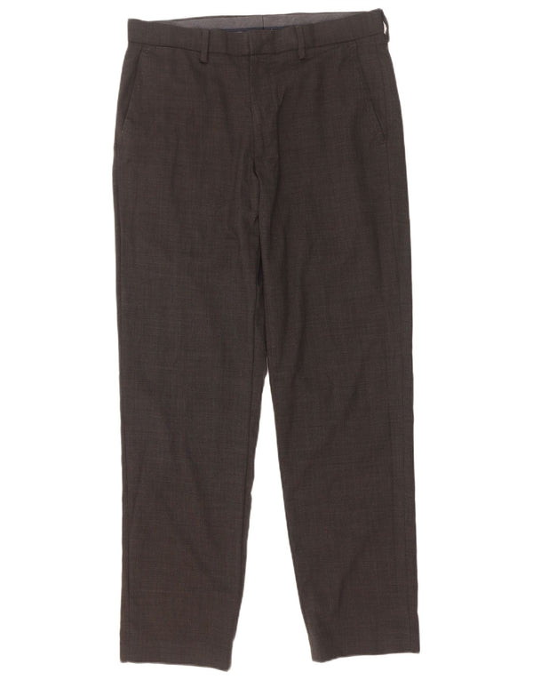 Calça masculina de ajuste regular Marks & Spencer W32 L31 lã cinza