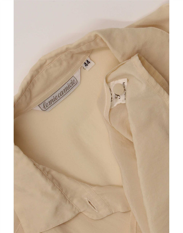 Blusa feminina vintage IT 44 médio off white seda