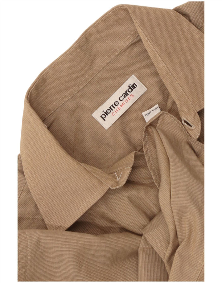Camisa masculina PIERRE CARDIN tamanho 39 algodão listrado bege médio