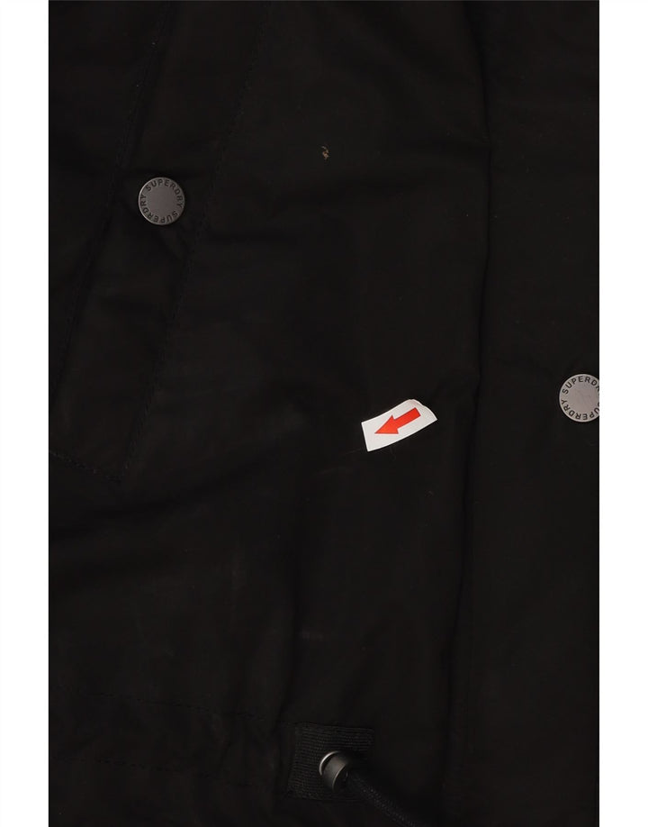 Superdry Womens Oversized Hooded Parka Jacket UK 16 Grande Poliéster Preto
