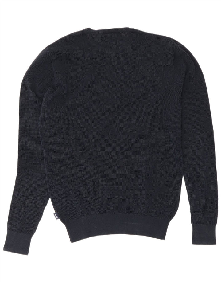 Suéter masculino Armani Jeans com gola redonda, algodão azul marinho médio