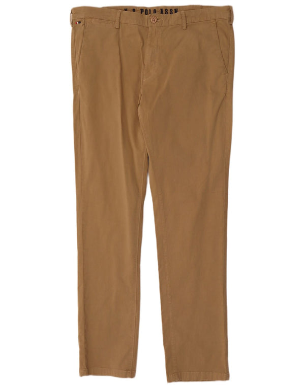 US Polo Assn. Calça Chino Masculina Slim W36 L33 Algodão Marrom