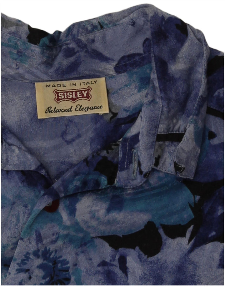 Camisa masculina Sisley médio azul floral