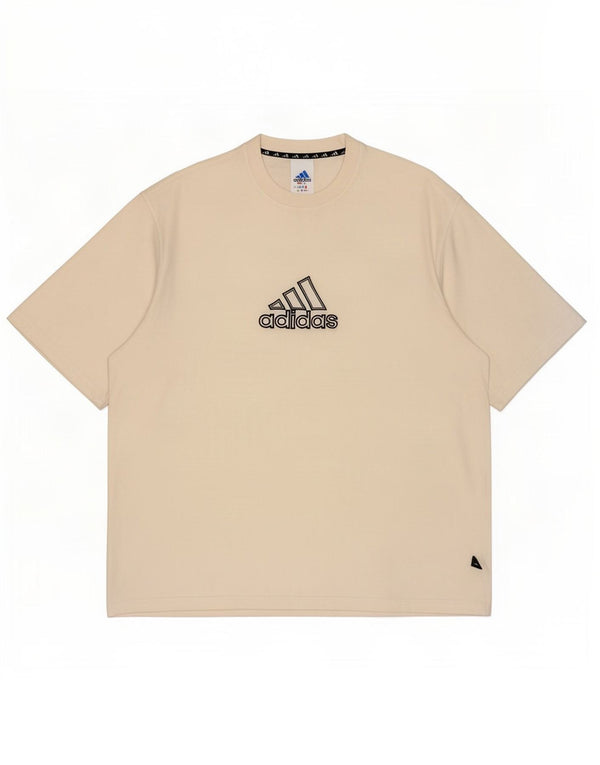 Adidas Mens Graphic T-Shirt Top UK 48/50 XL Algodão Branco