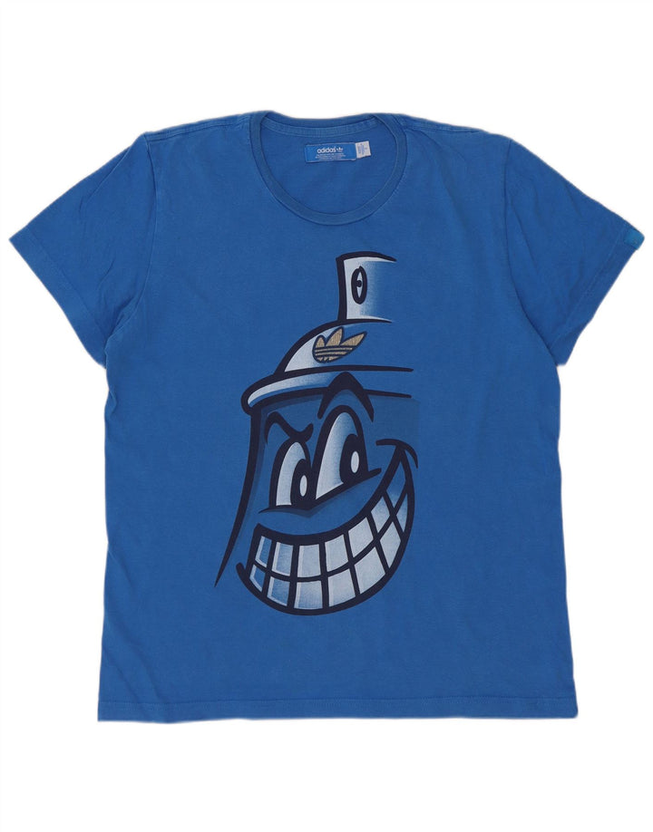 Camiseta Adidas Masculina Graphic Top Pequeno Algodão Azul