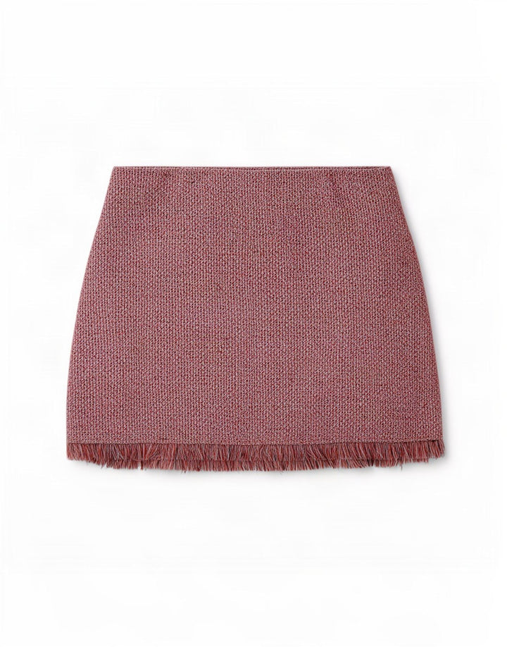 Mini saia feminina Zara grande W30 vermelha manchada