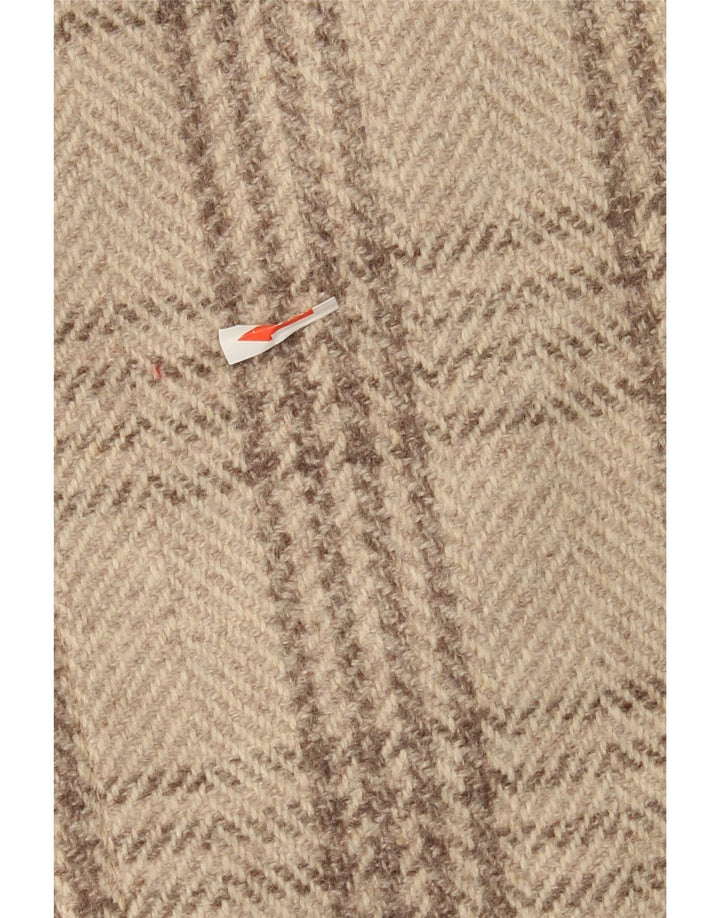 Jaqueta blazer masculina C&A com peito duplo Reino Unido 38 lã houndstooth bege médio