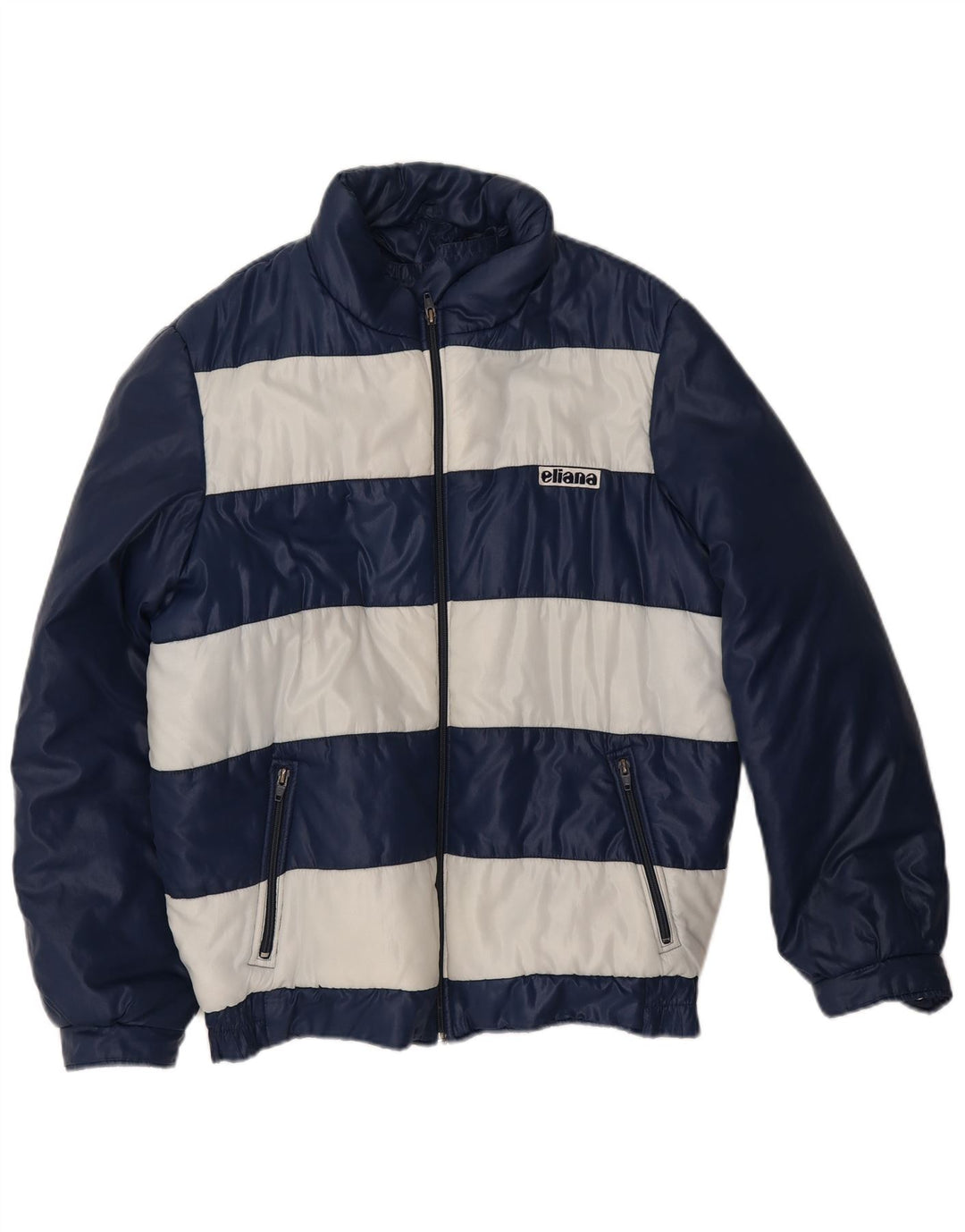 Jaqueta acolchoada masculina Eliana UK 40 grande listrada azul marinho