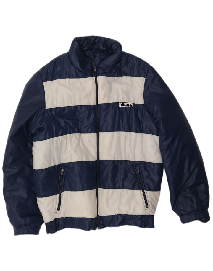 Jaqueta acolchoada masculina Eliana UK 40 grande listrada azul marinho