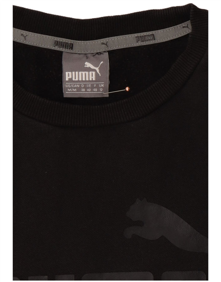 PUMA feminino solto ajuste gráfico moletom jumper Reino Unido 12 médio preto