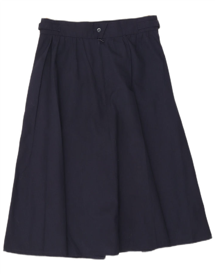 Saia vintage feminina linha A IT 42 médio W29 azul marinho poliéster