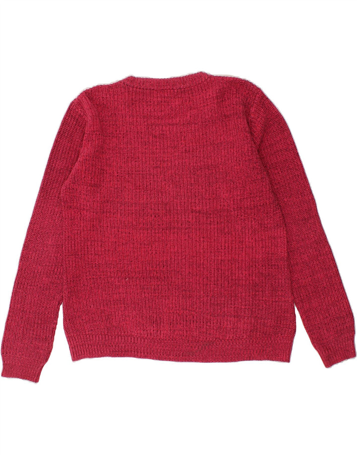 ANIMAL Womens Boat Neck Jumper Sweater UK 12 Medium Pink Cotton Vintage Animal and Second-Hand Animal from Messina Hembry 