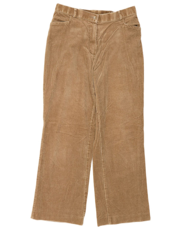 Calça feminina de veludo cotelê Marks & Spencer com corte solto Reino Unido 14 médio W30 L28 bei