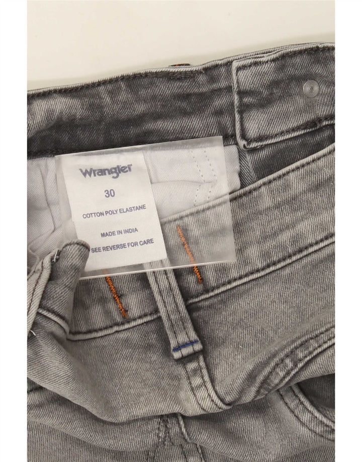 Wrangler Mens Zathan Straight Jeans W30 L32 Algodão Cinza