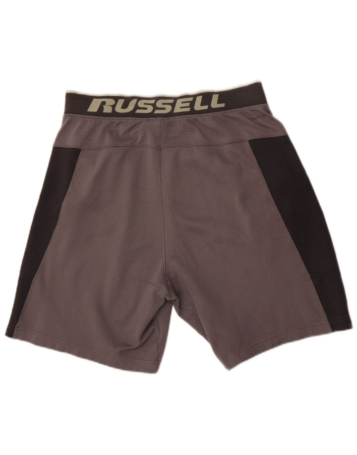 Russell Athletic Mens Graphic Sport Shorts Médio Cinza Colorblock